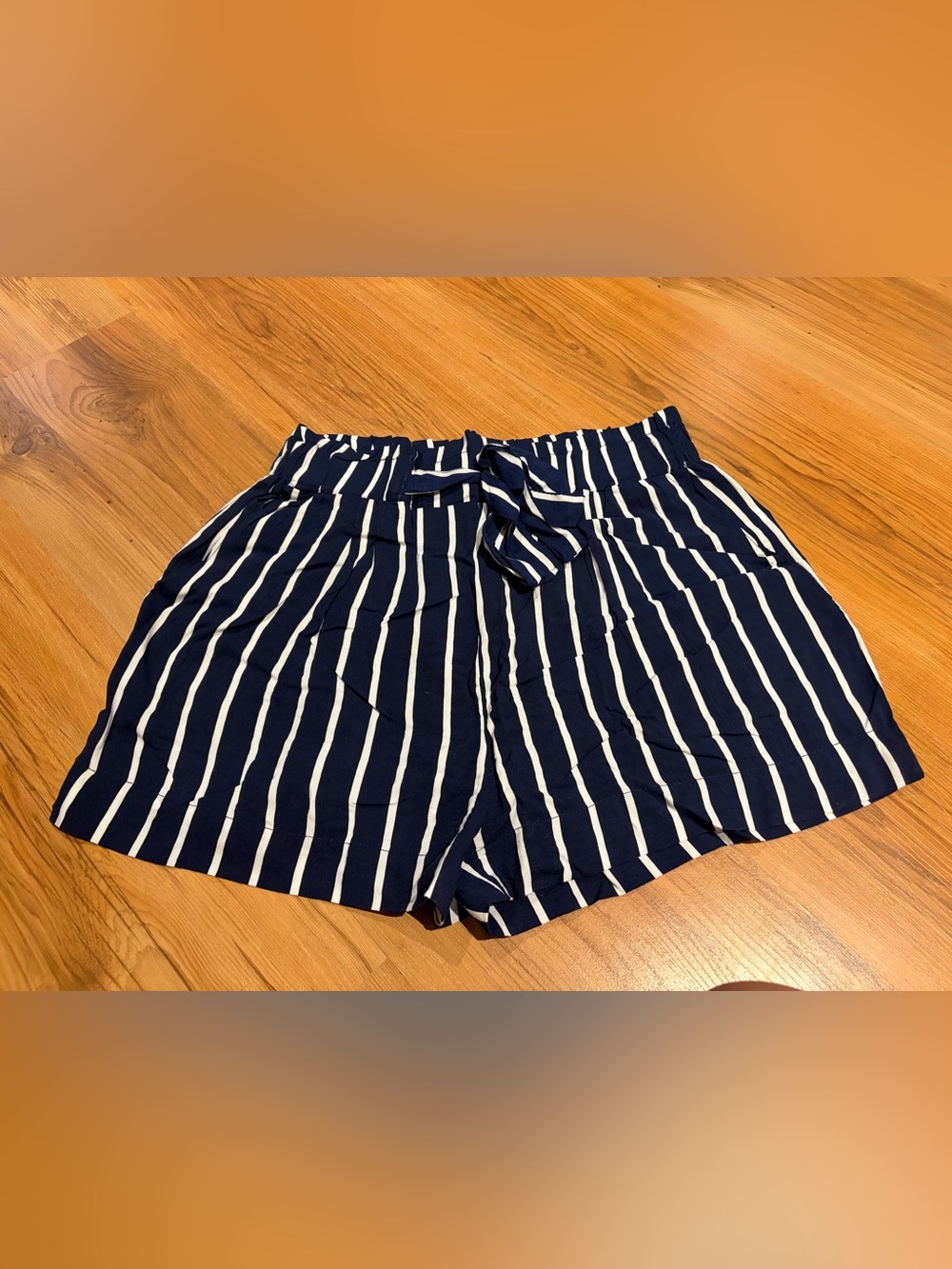 Bluenotes Navy & White Striped Tie-Waist Shorts
